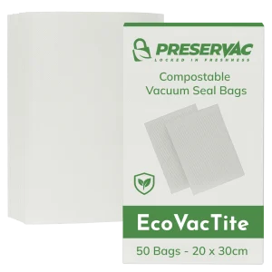 20 x 30cm x 50 Compostable Vacuum Bags | PreserVac EcoVacTite