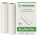 28cm x 6m x 2 Compostable Vacuum Rolls | PreserVac EcoVacTite
