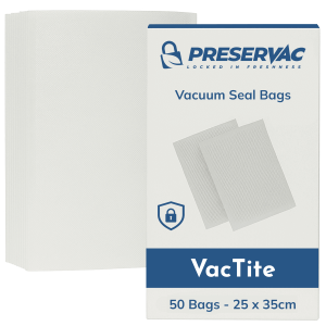 25 x 35cm  x 50 Vacuum Seal Bags | PreserVac VacTite | 80 Microns