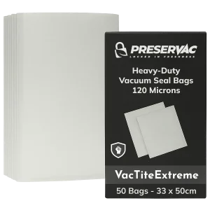 33 x 50cm x 50 Vacuum Seal Bags | PreserVac VacTiteExtreme | 120 Microns
