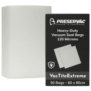 60 x 80cm x 50 Vacuum Seal Bags | PreserVac VacTiteExtreme | 120 Microns
