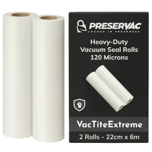 22cm x 6m x 2 Vacuum Seal Rolls | PreserVac VacTiteExtreme | 120 Microns