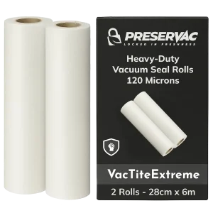28cm x 6m x 2 Vacuum Seal Rolls | PreserVac VacTiteExtreme | 120 Microns